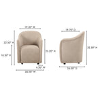 Drava Rolling Dining Chair Beige