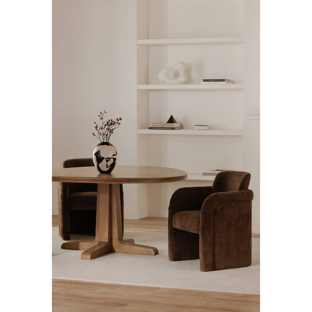 Mesto Rolling Dining Chair Dark Brown