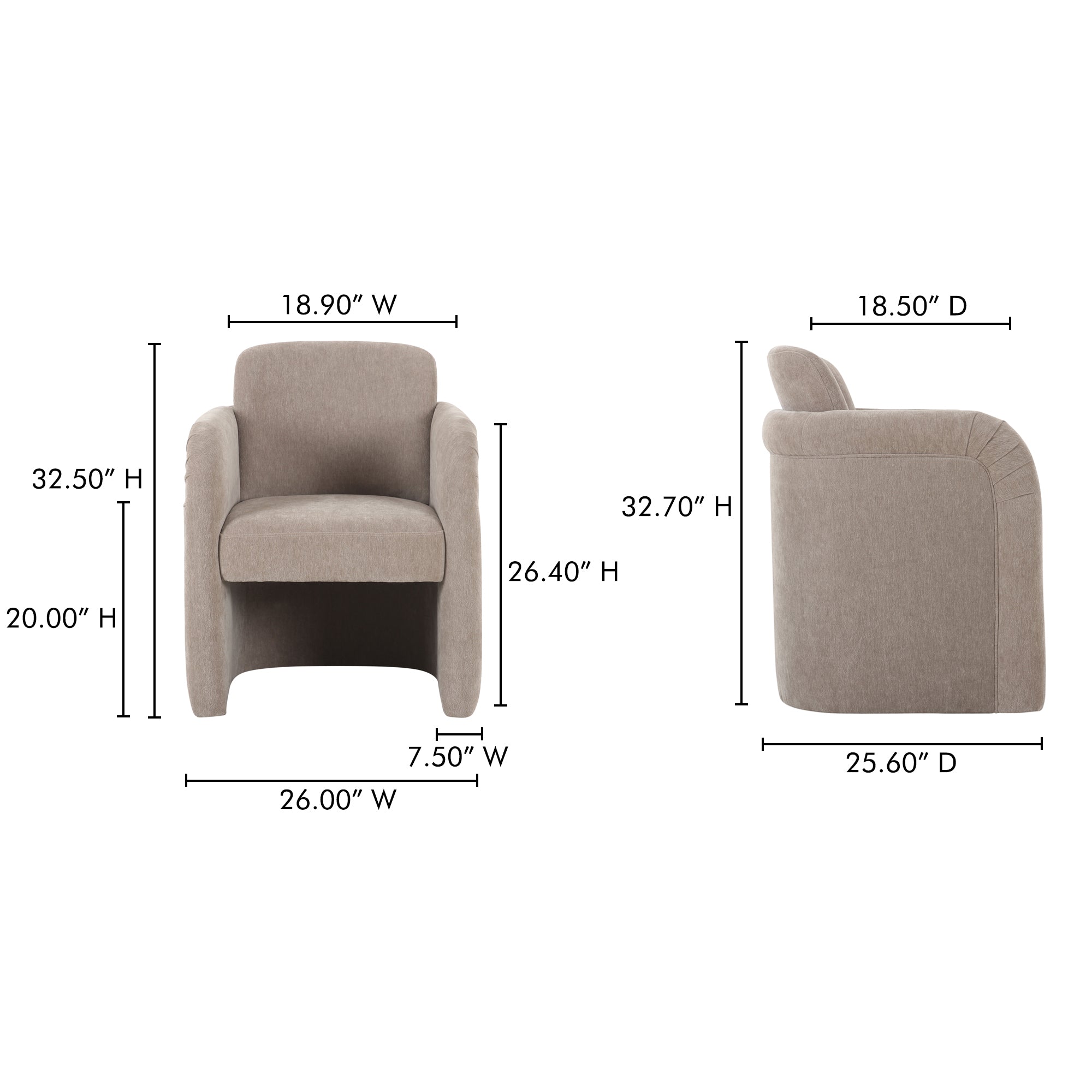 Mesto Rolling Dining Chair Taupe