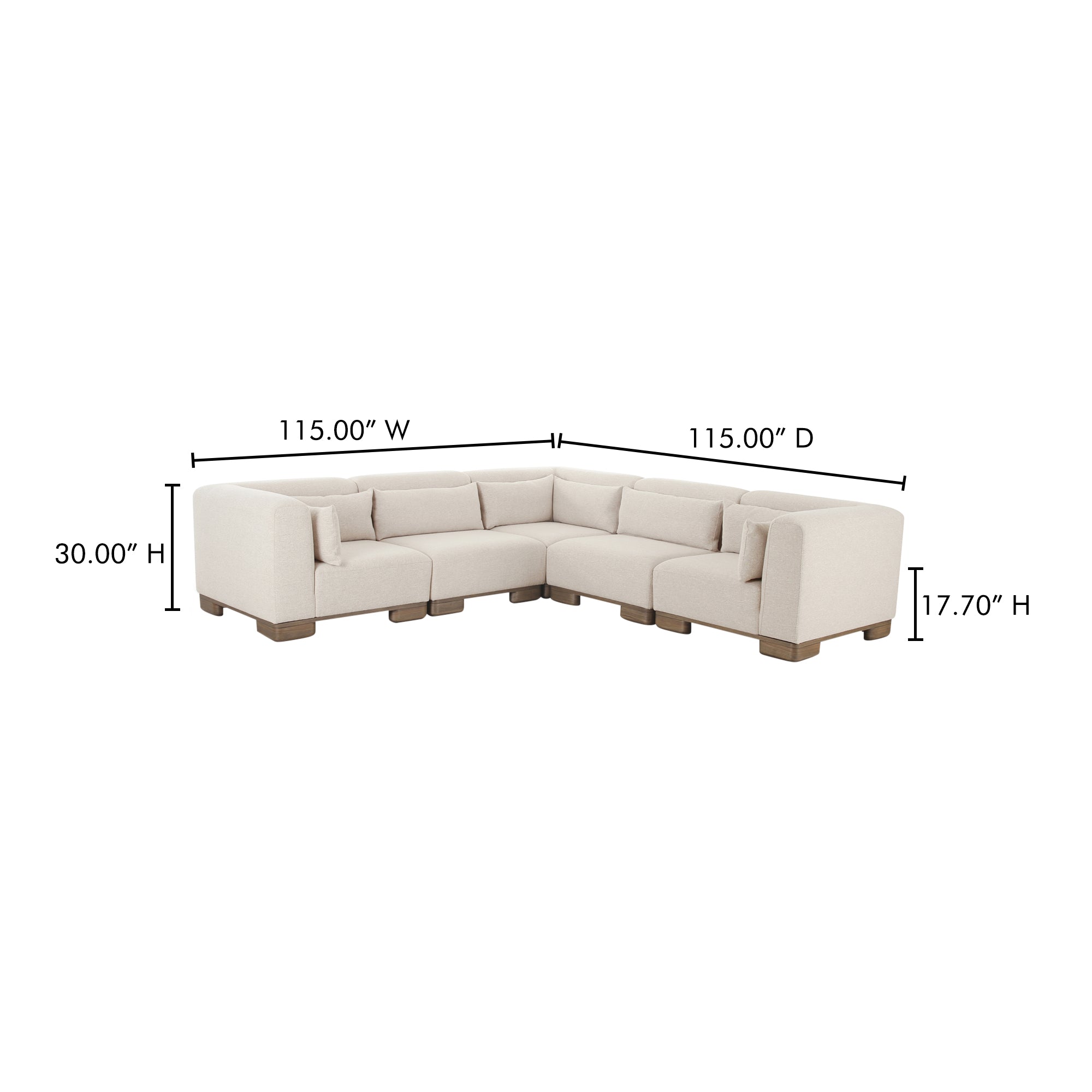 June Classic L-Shaped Modular Sectional Oatmeal