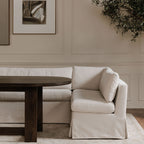 Fable Slipcover Dining Chair and Half Beige
