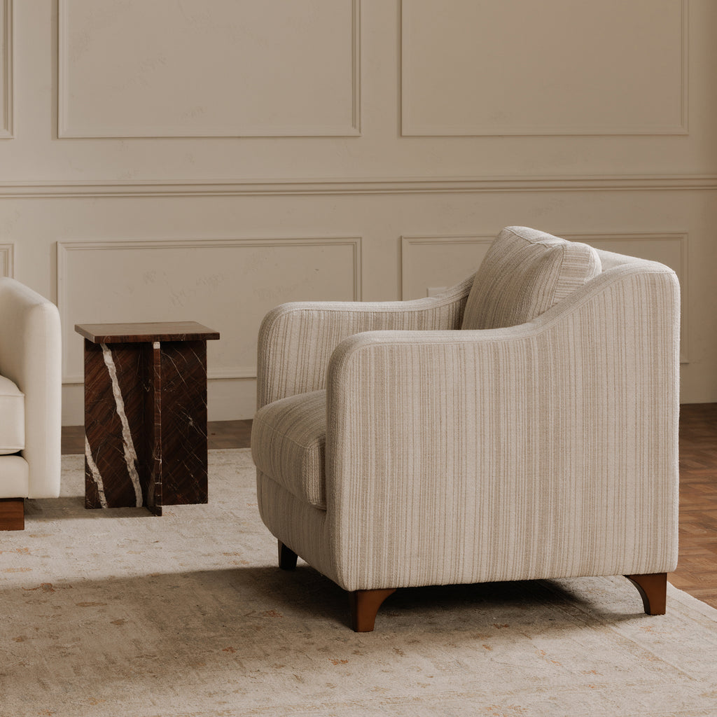 Hewitt Accent Chair Beige Stripe