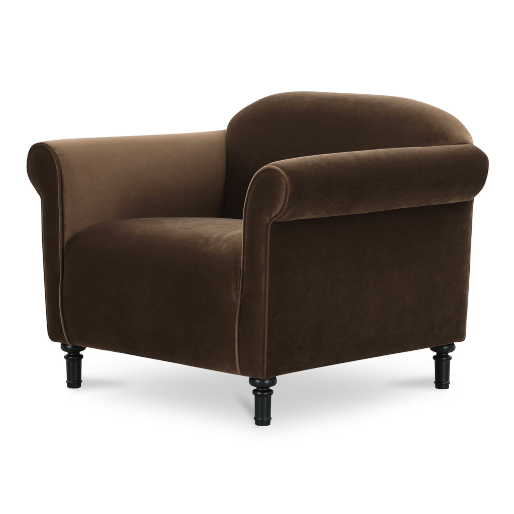 Harmony Accent Chair Dark Brown Faux Mohair