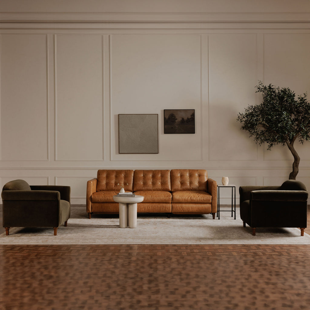 Harmony Accent Chair Dark Green Faux Mohair