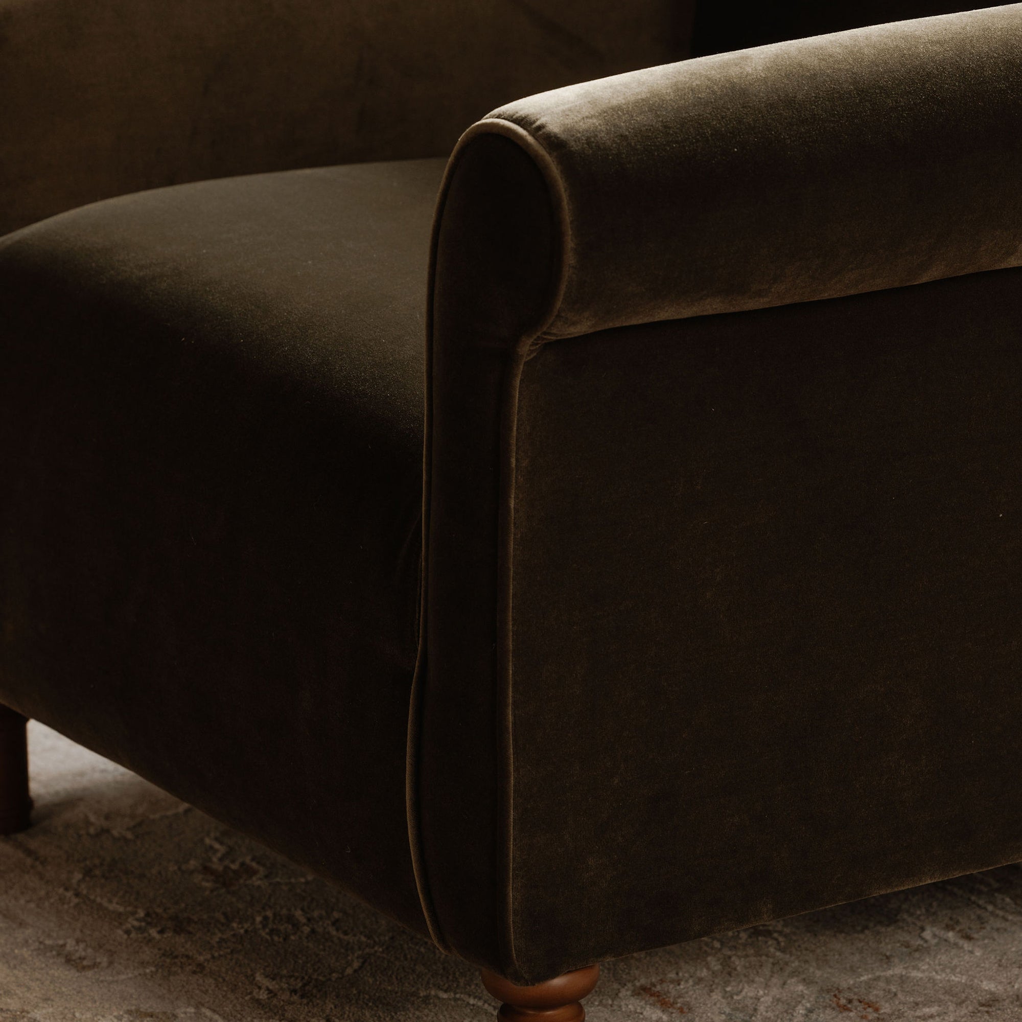 Harmony Accent Chair Dark Green Faux Mohair