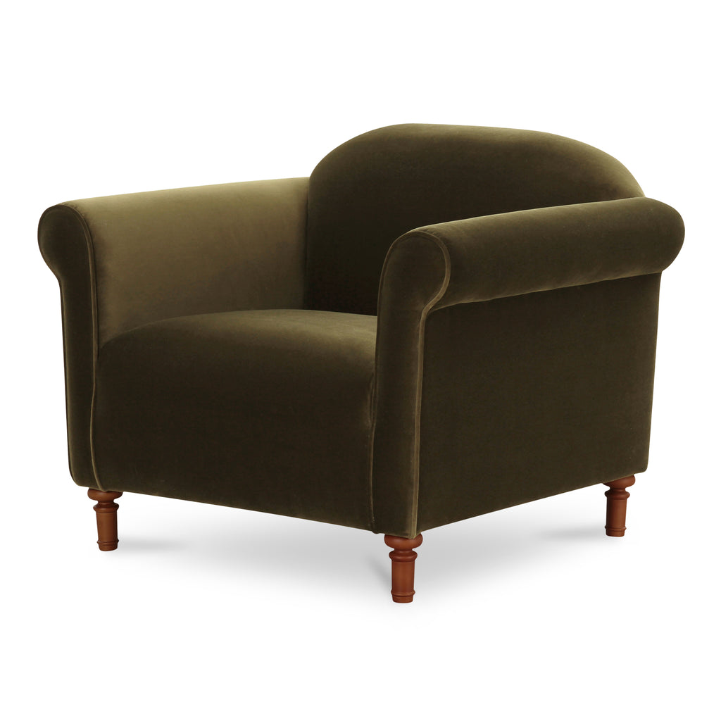Harmony Accent Chair Dark Green Faux Mohair