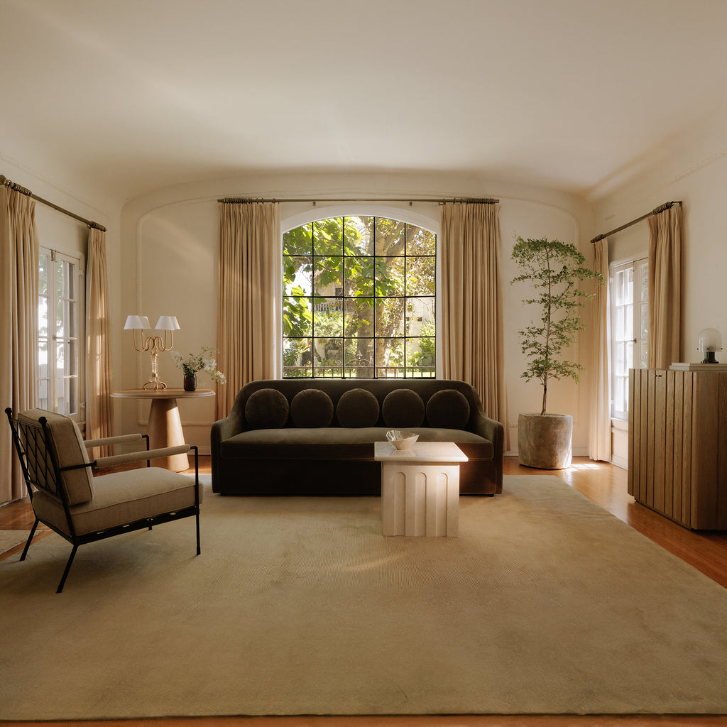 Rialto Sofa Dark Green Faux Mohair