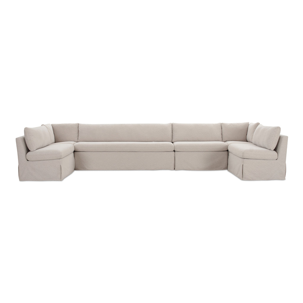 Fable Slipcover Dining Banquette U-Shape Beige 168 in.