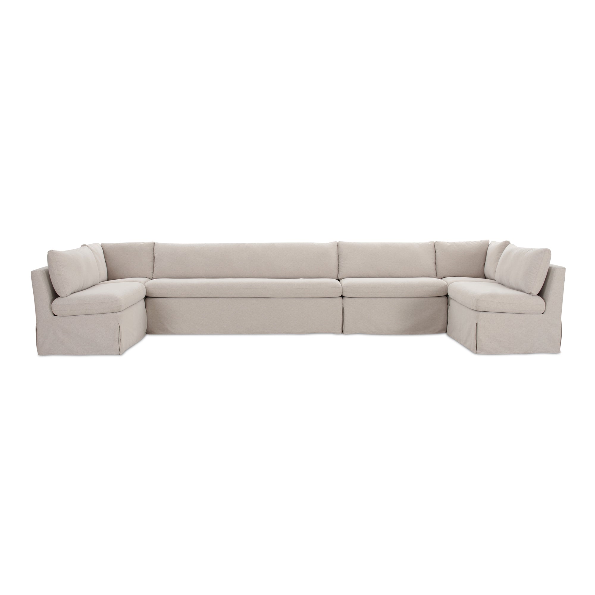 Fable Slipcover Dining Banquette U-Shape Beige 168 in.