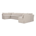 Fable Slipcover Dining Banquette U-Shape Beige 168 in.