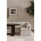 Fable Slipcover Dining Banquette L-Shape Beige 96 in.