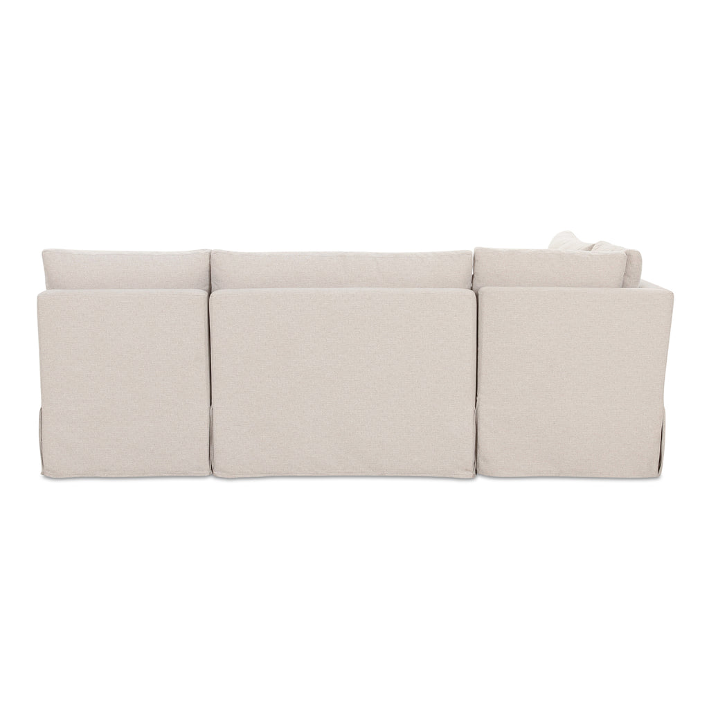 Fable Slipcover Dining Banquette L-Shape Beige 96 in.