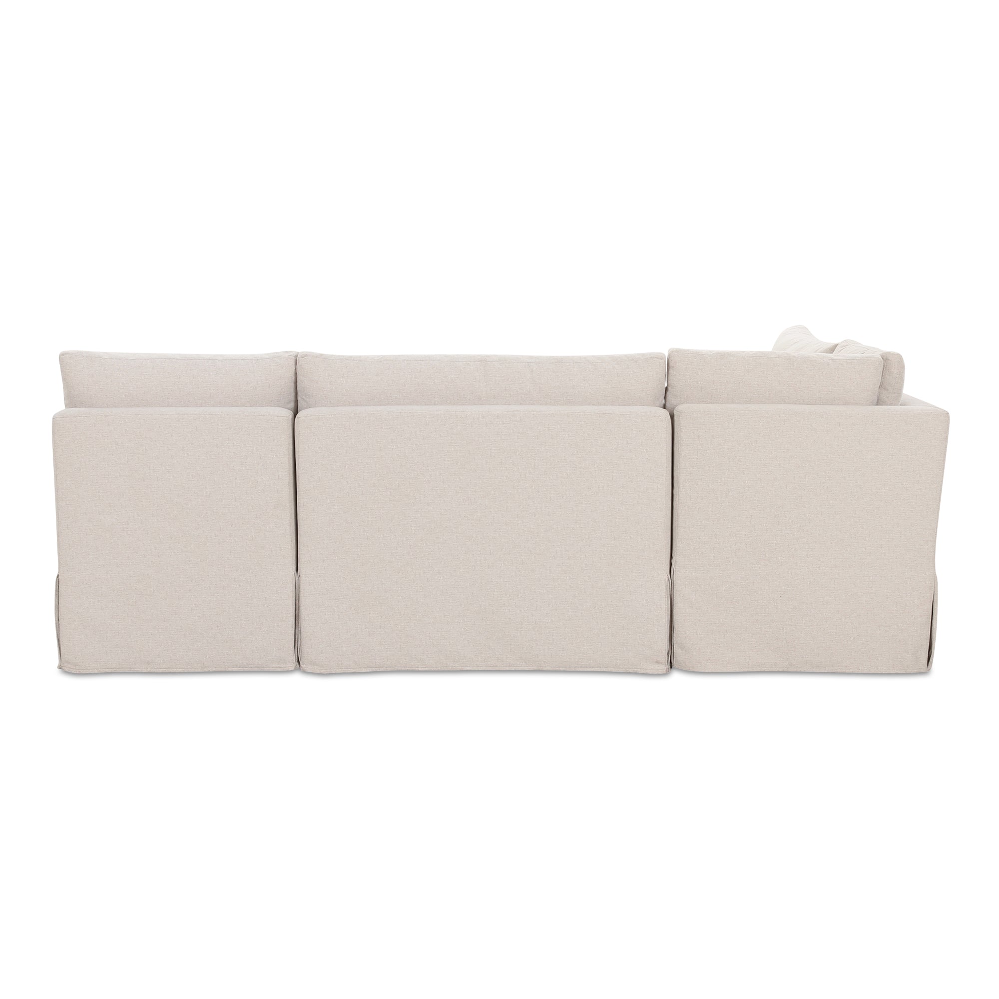 Fable Slipcover Dining Banquette L-Shape Beige 96 in.