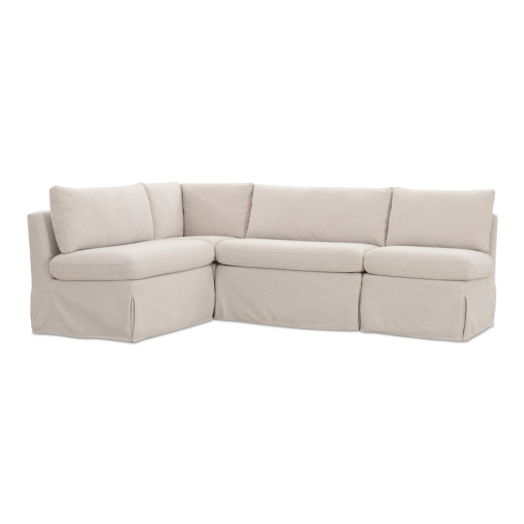Fable Slipcover Dining Banquette L-Shape Beige 96 in.