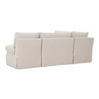 Fable Slipcover Dining Banquette L-Shape Beige 96 in.