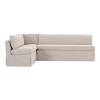 Fable Slipcover Dining Banquette L-Shape Beige 100.5 in.