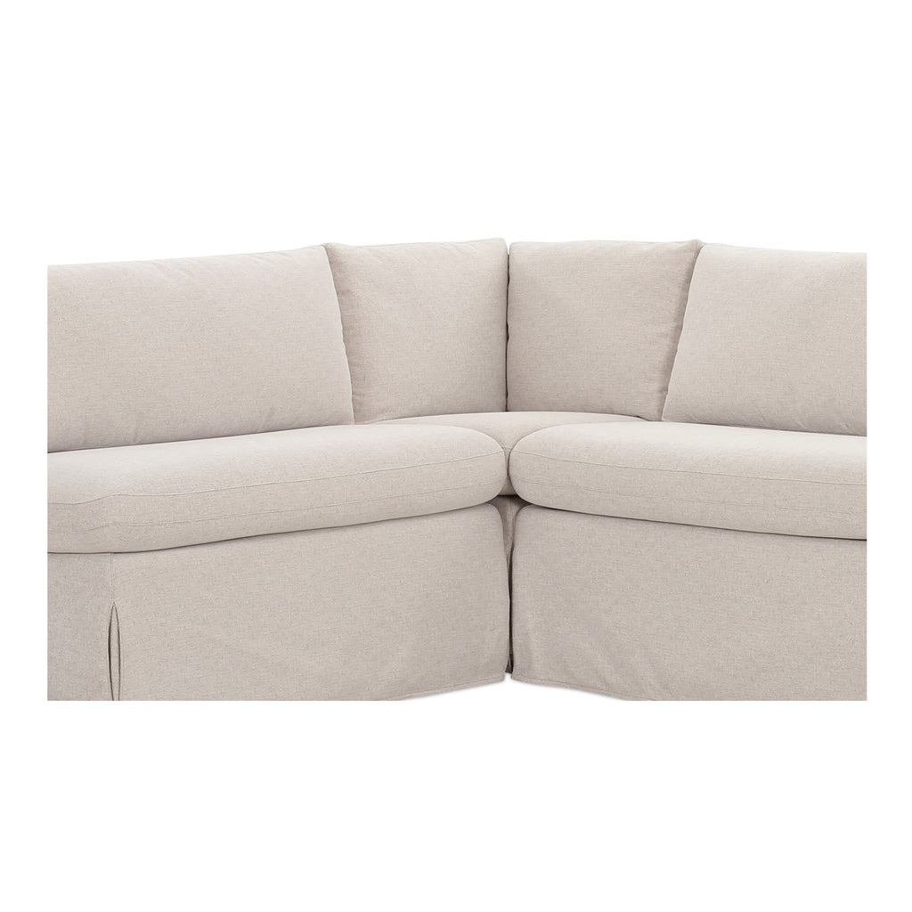 Fable Slipcover Dining Banquette L-Shape Beige 100.5 in.