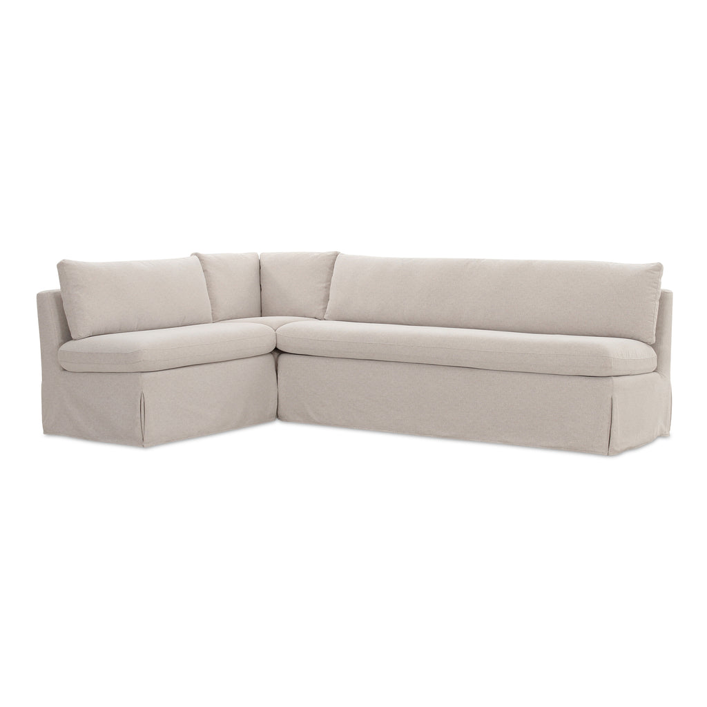 Fable Slipcover Dining Banquette L-Shape Beige 100.5 in.