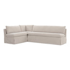 Fable Slipcover Dining Banquette L-Shape Beige 100.5 in.