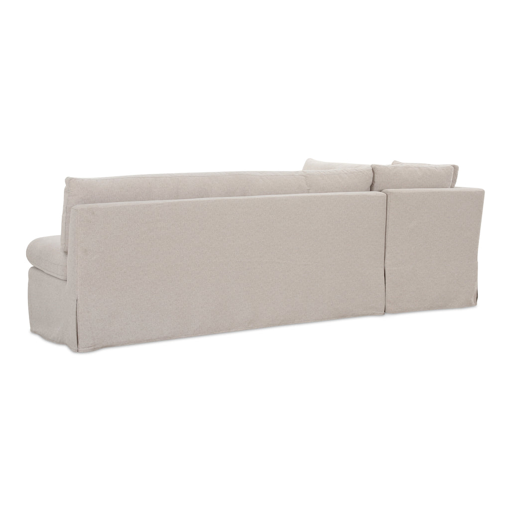 Fable Slipcover Dining Banquette L-Shape Beige 100.5 in.