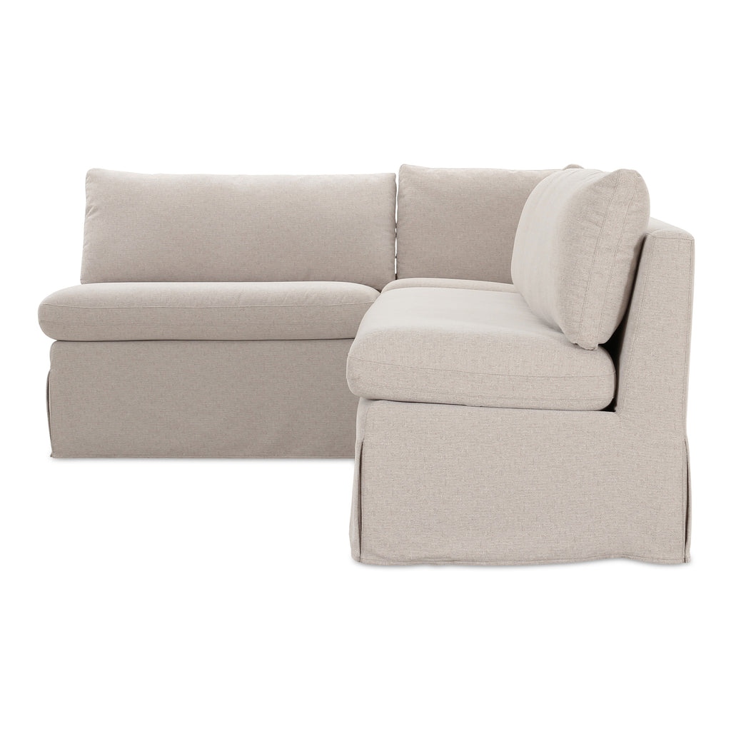 Fable Slipcover Dining Banquette L-Shape Beige 100.5 in.