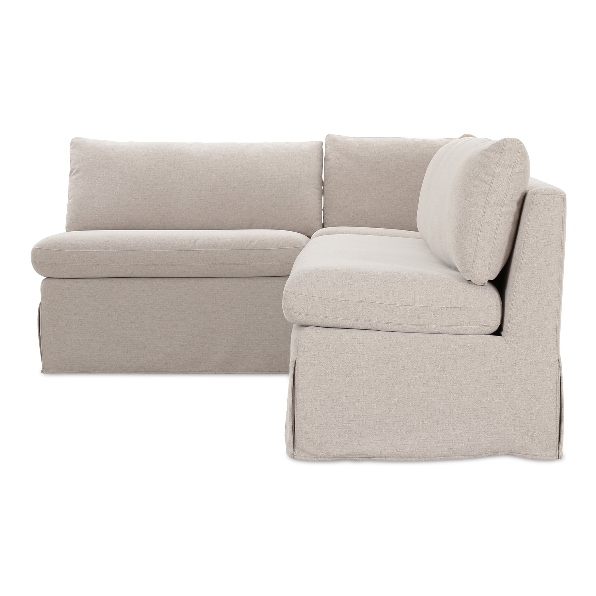 Fable Slipcover Dining Banquette L-Shape Beige 100.5 in.