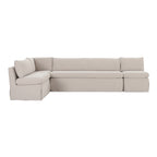 Fable Slipcover Dining Banquette L-Shape Beige 125.5 in.