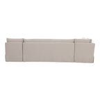 Fable Slipcover Dining Banquette L-Shape Beige 125.5 in.