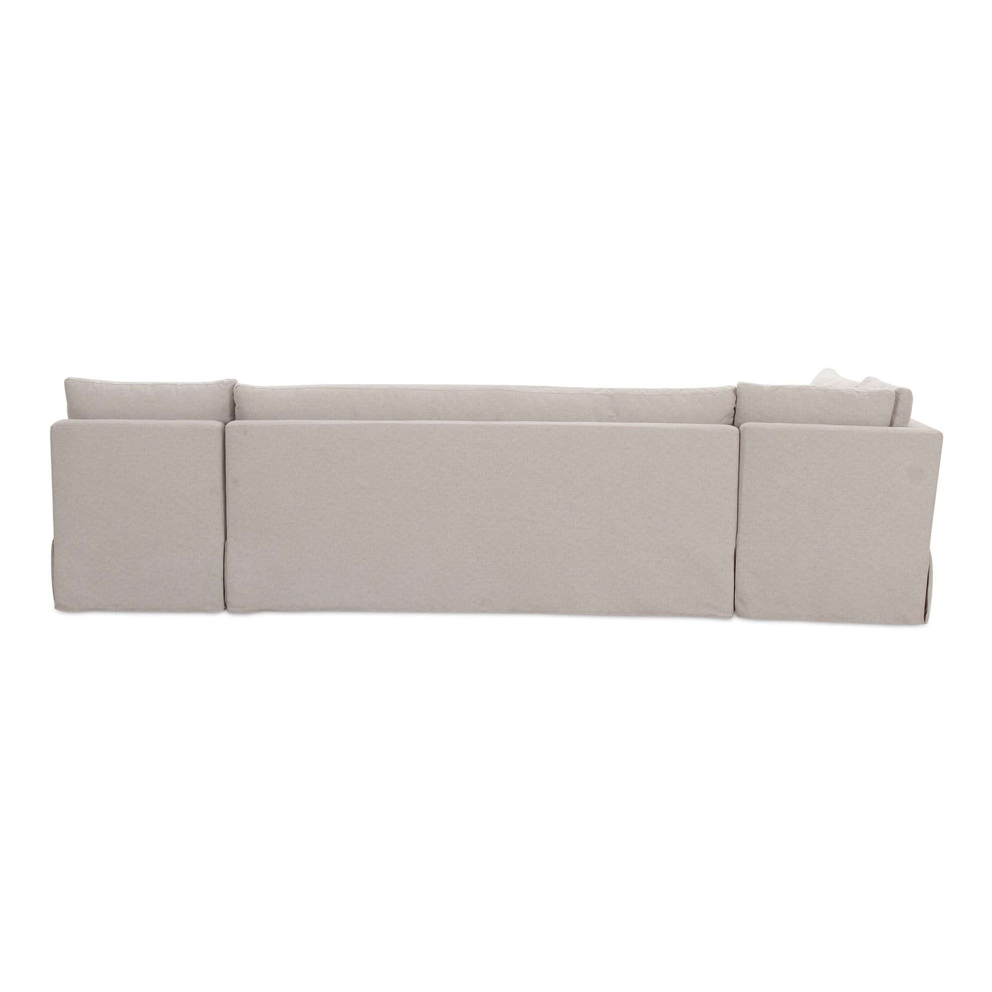 Fable Slipcover Dining Banquette L-Shape Beige 125.5 in.