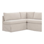 Fable Slipcover Dining Banquette L-Shape Beige 125.5 in.