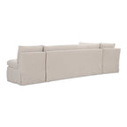 Fable Slipcover Dining Banquette L-Shape Beige 125.5 in.