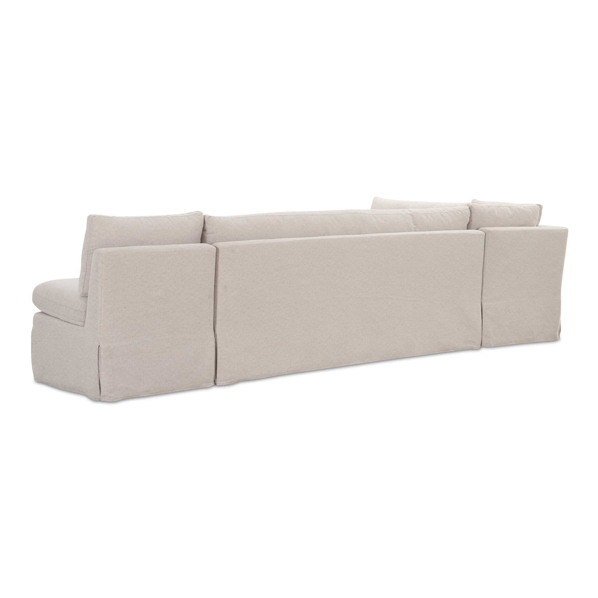 Fable Slipcover Dining Banquette L-Shape Beige 125.5 in.