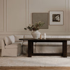 Fable Slipcover Dining Banquette L-Shape Beige 139.5 in.