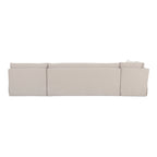 Fable Slipcover Dining Banquette L-Shape Beige 139.5 in.