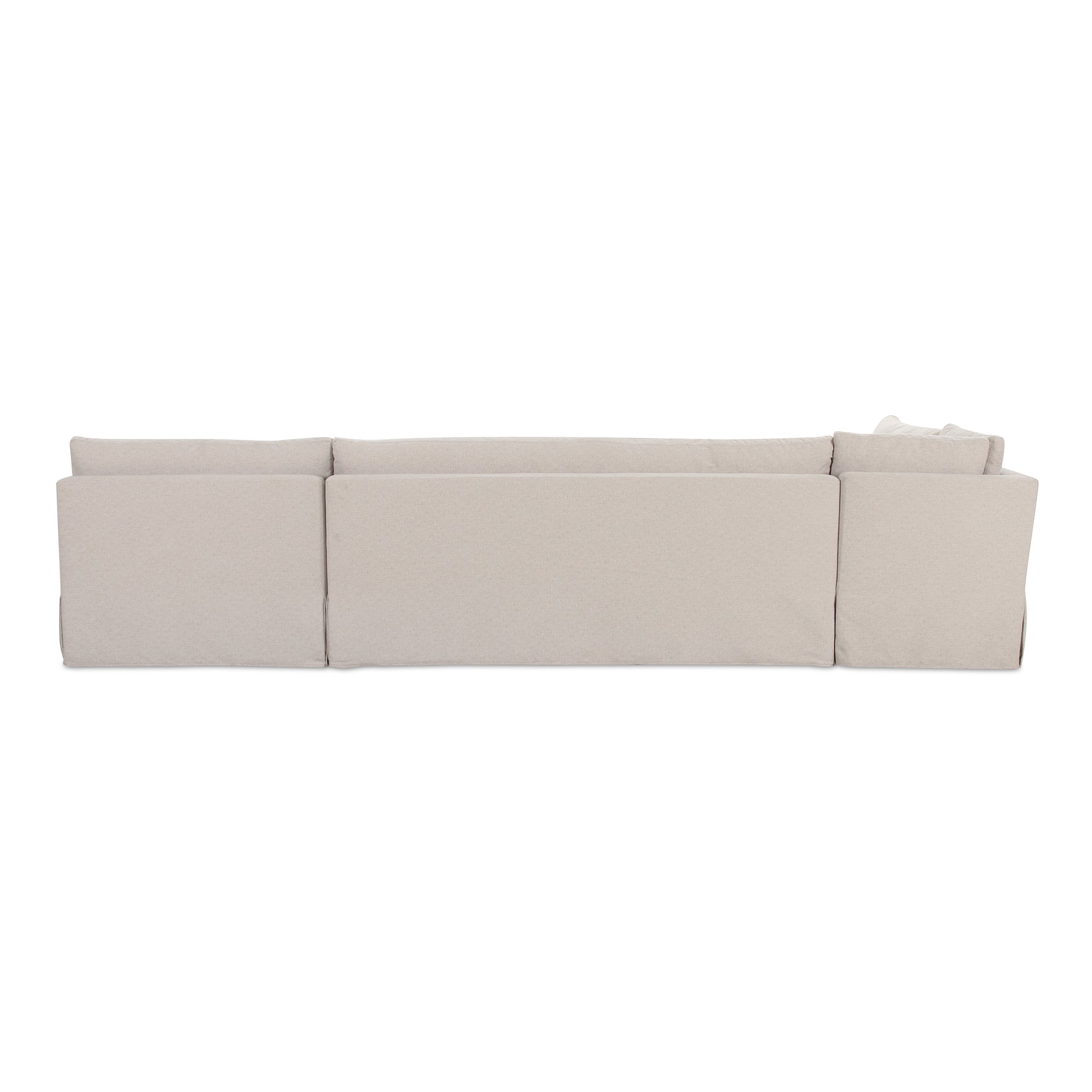 Fable Slipcover Dining Banquette L-Shape Beige 139.5 in.