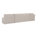Fable Slipcover Dining Banquette L-Shape Beige 139.5 in.