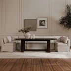 Fable Slipcover Dining Banquette U-Shape Beige 121 in.