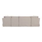 Fable Slipcover Dining Banquette U-Shape Beige 121 in.
