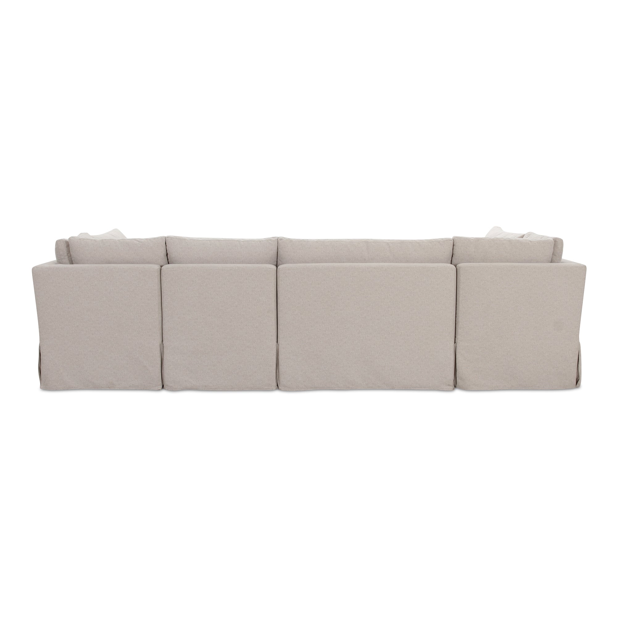 Fable Slipcover Dining Banquette U-Shape Beige 121 in.