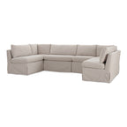 Fable Slipcover Dining Banquette U-Shape Beige 121 in.