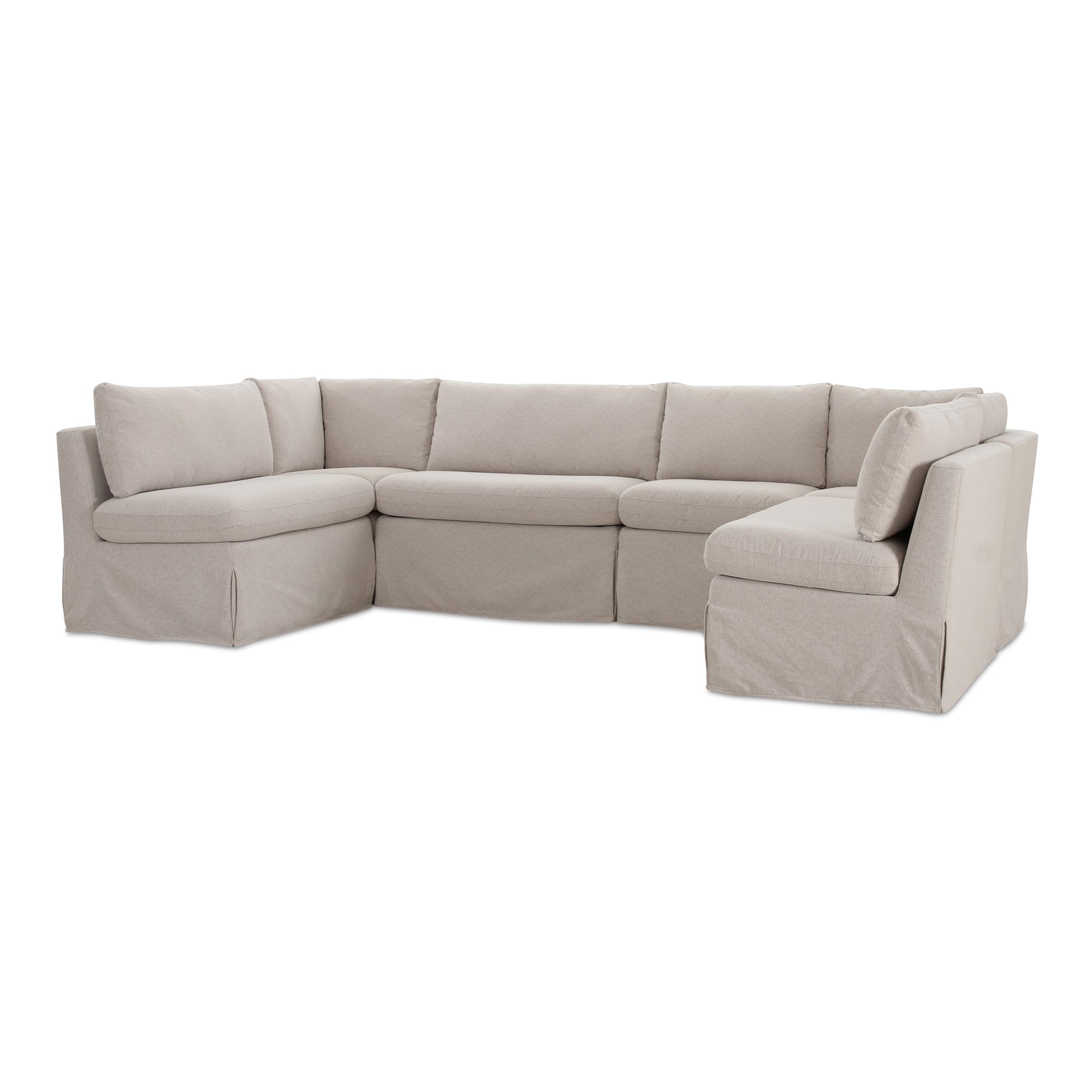 Fable Slipcover Dining Banquette U-Shape Beige 121 in.