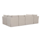 Fable Slipcover Dining Banquette U-Shape Beige 121 in.