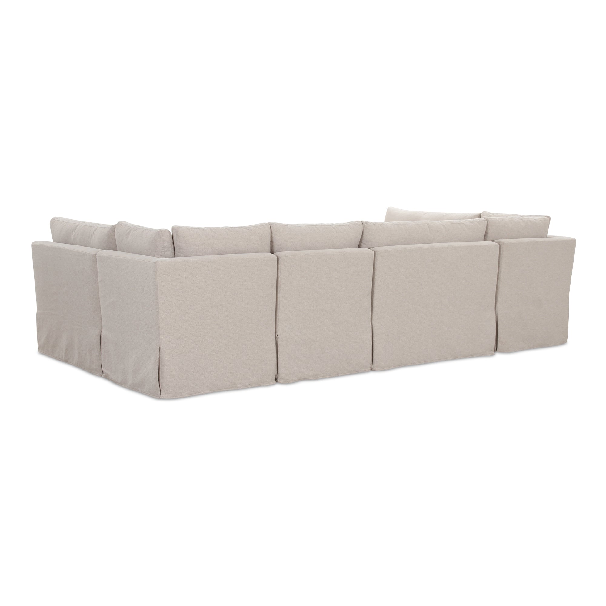 Fable Slipcover Dining Banquette U-Shape Beige 121 in.