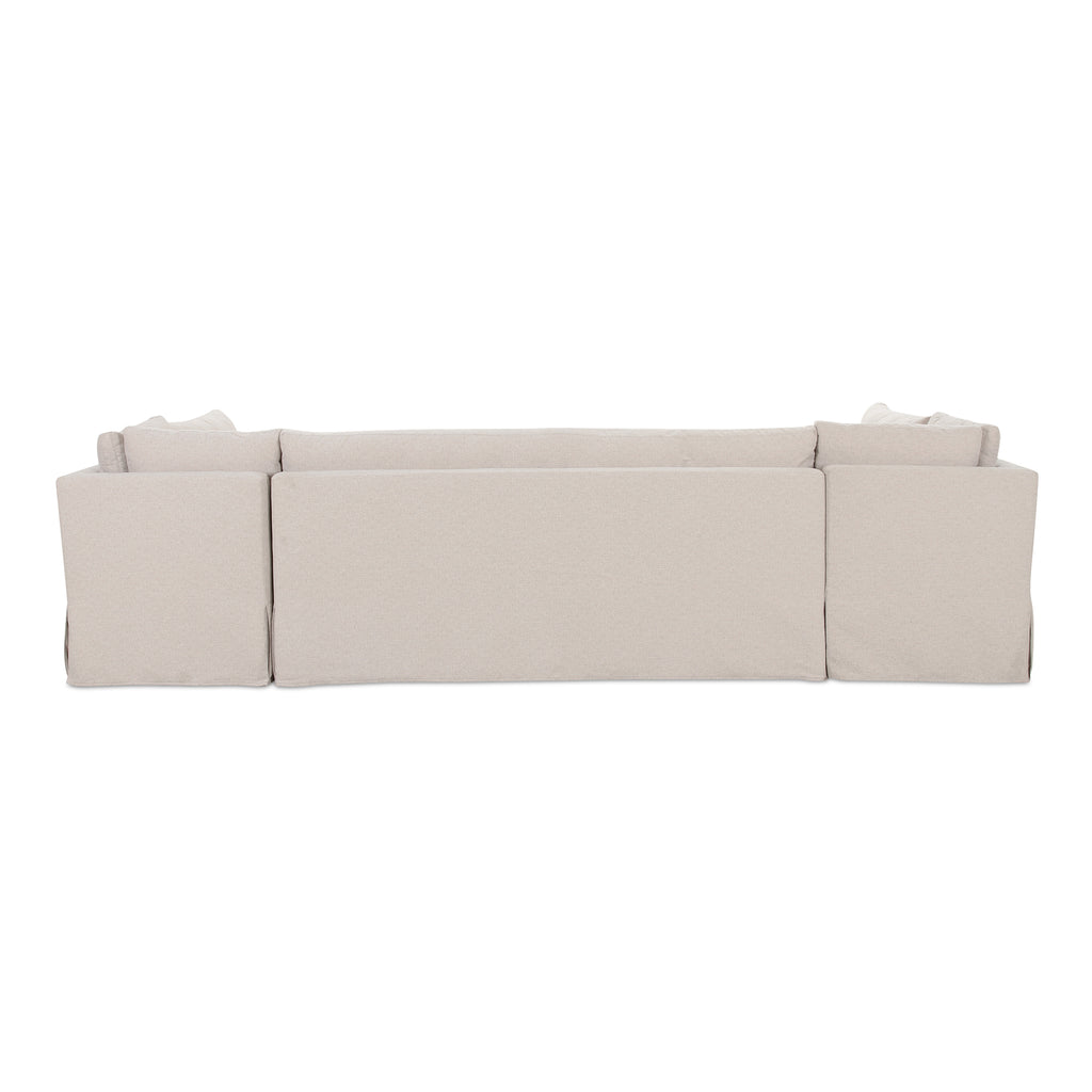 Fable Slipcover Dining Banquette U-Shape Beige 129 in.