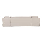 Fable Slipcover Dining Banquette U-Shape Beige 129 in.