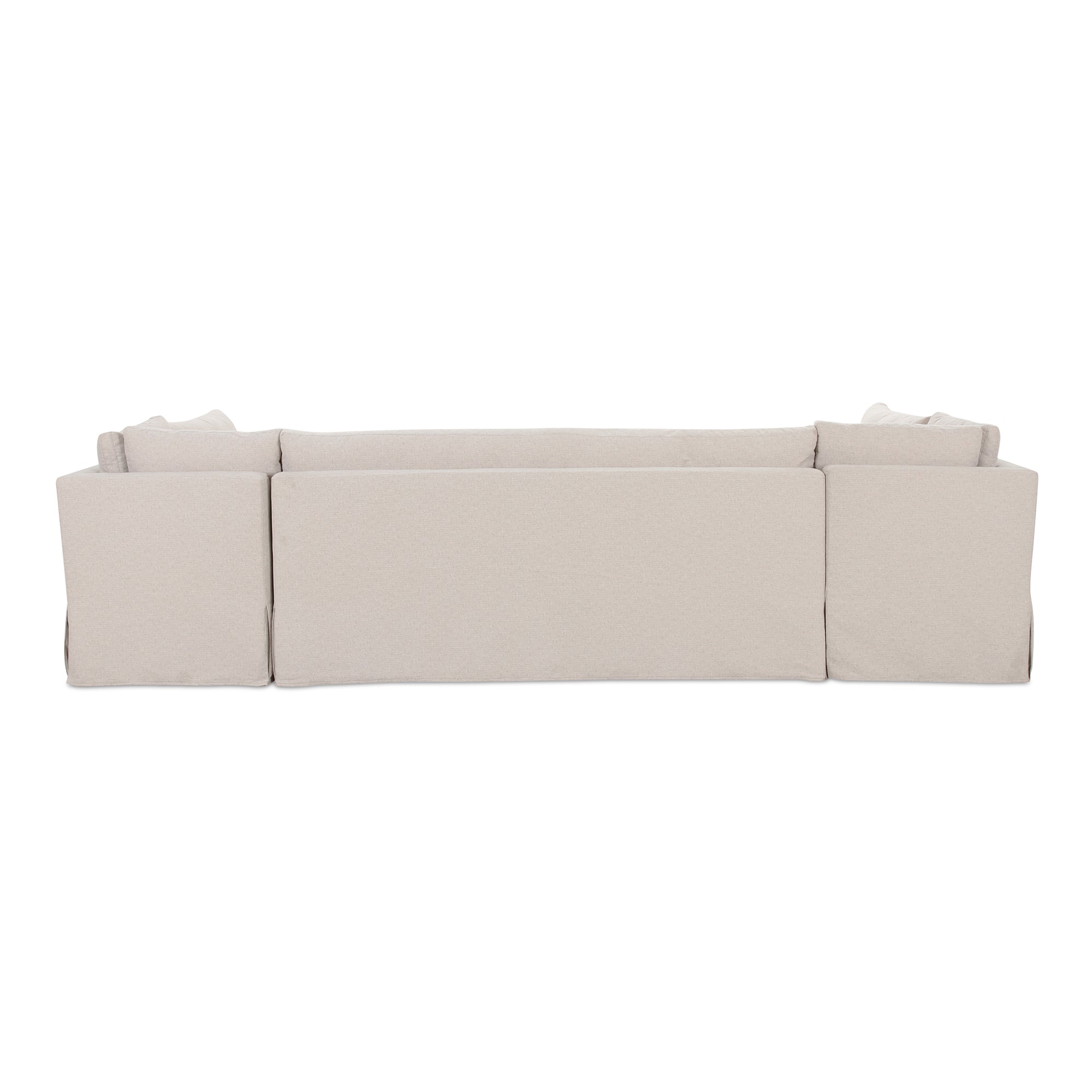 Fable Slipcover Dining Banquette U-Shape Beige 129 in.