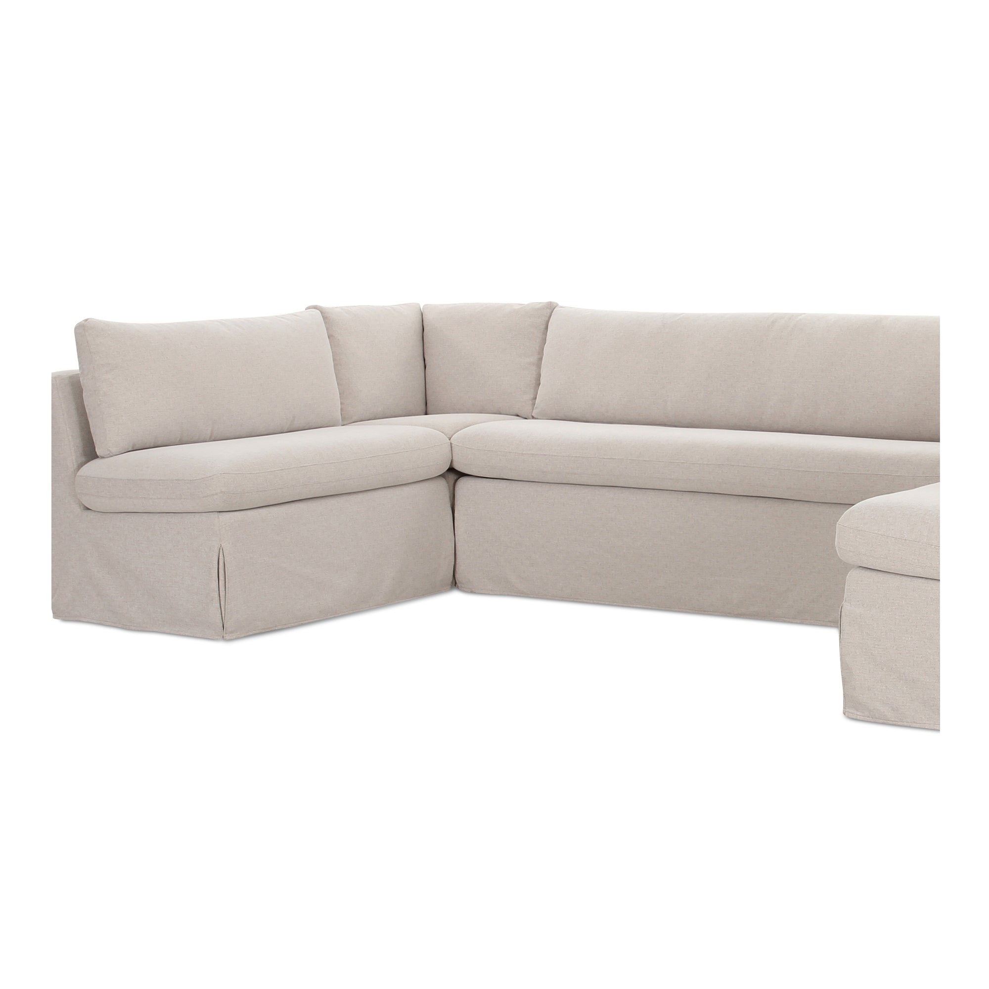 Fable Slipcover Dining Banquette U-Shape Beige 129 in.