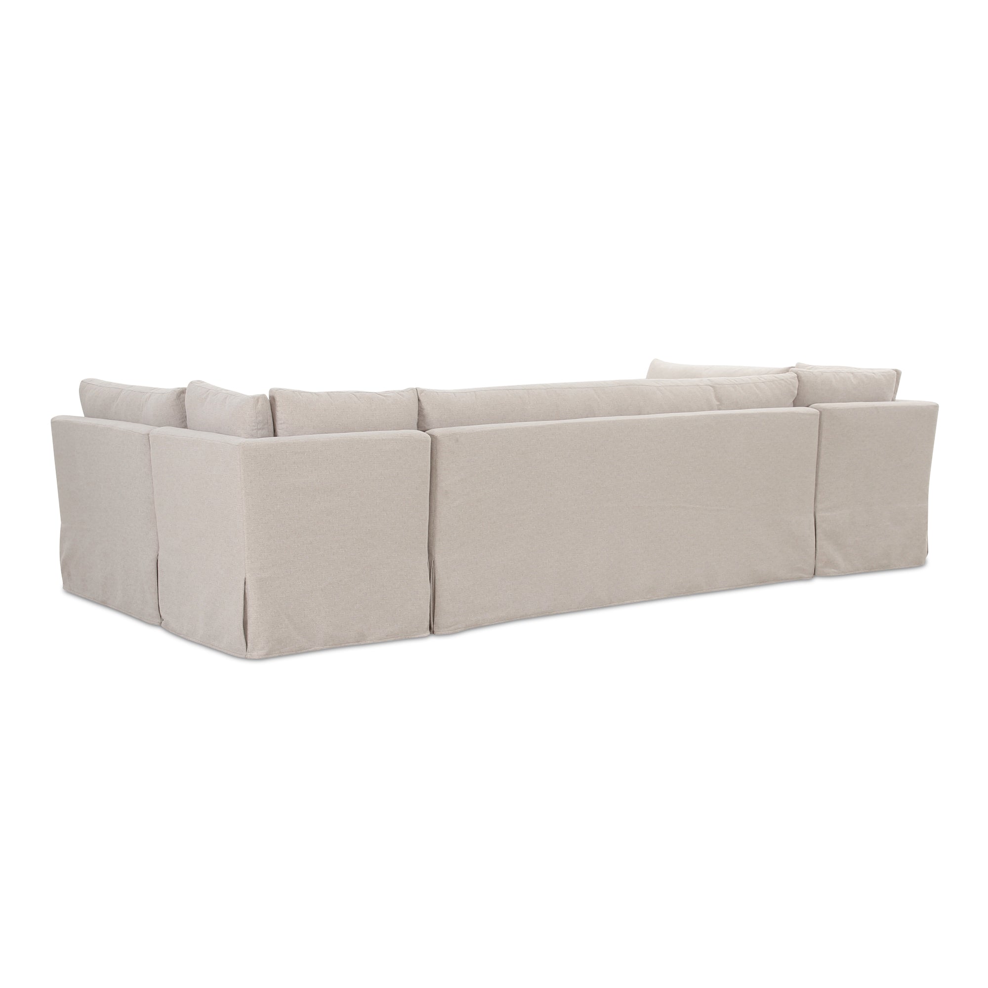 Fable Slipcover Dining Banquette U-Shape Beige 129 in.