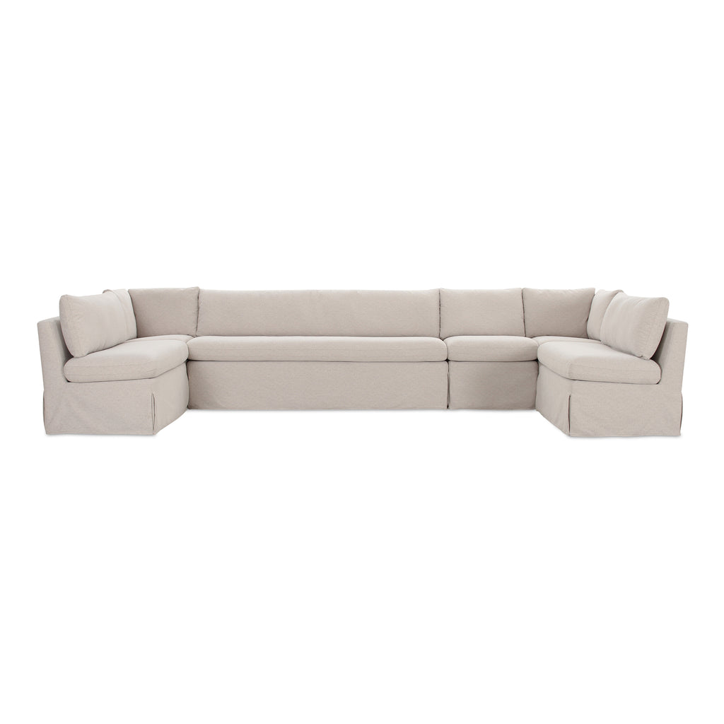 Fable Slipcover Dining Banquette U-Shape Beige 154 in.