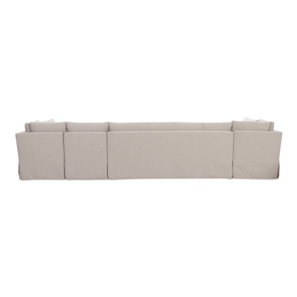 Fable Slipcover Dining Banquette U-Shape Beige 154 in.